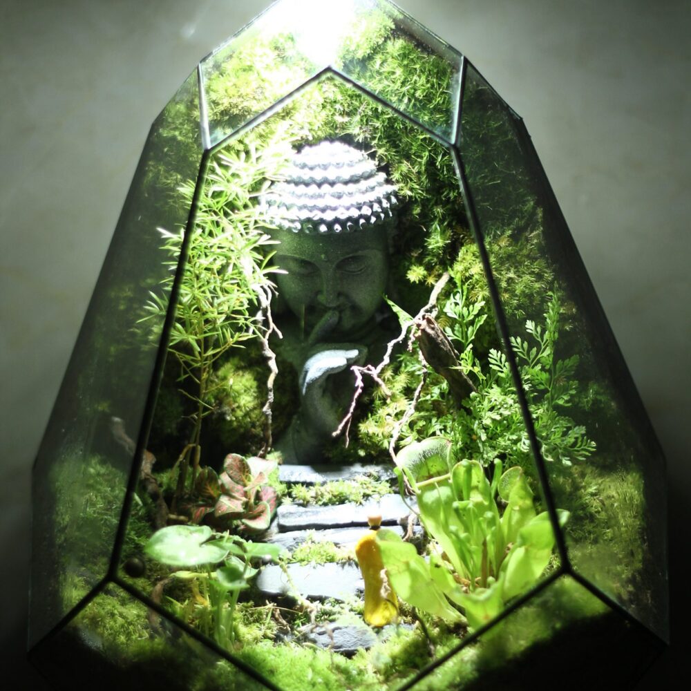 Thiền Sư Bái Phật 25x25x35cm