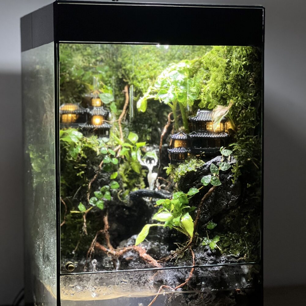 Cổ Trấn Mưa Thác Khói 20x20x35cm